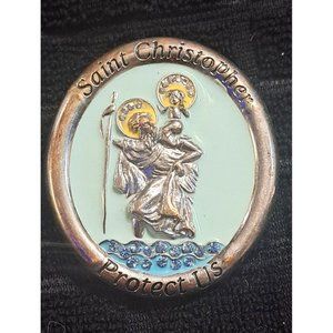 Stainless Steel Saint Christopher "Protect Us" Pendant